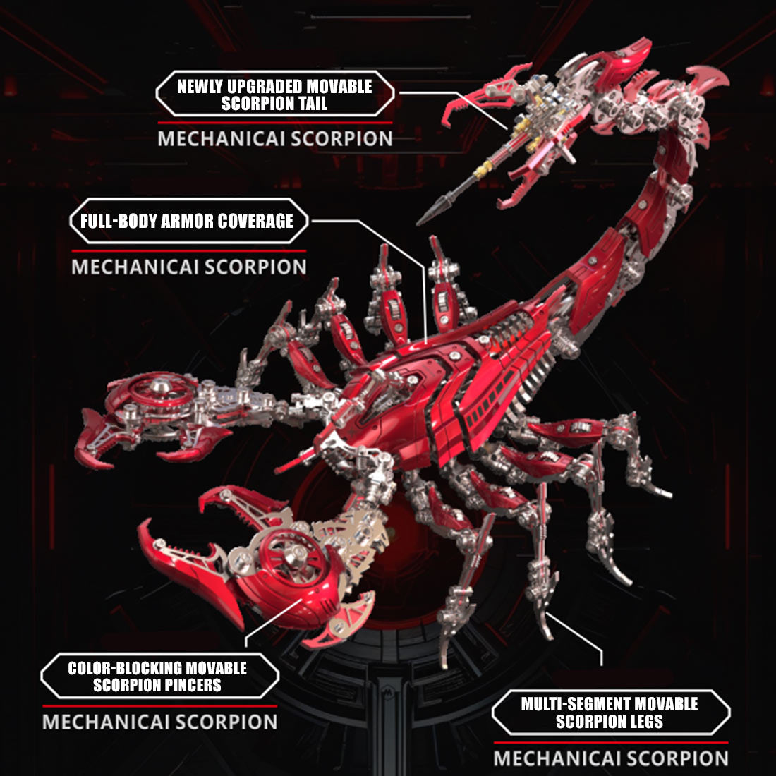 Large Mechanical 3D Metal War Scorpion Model Kit for Adults 1073PCS - stirlingkit