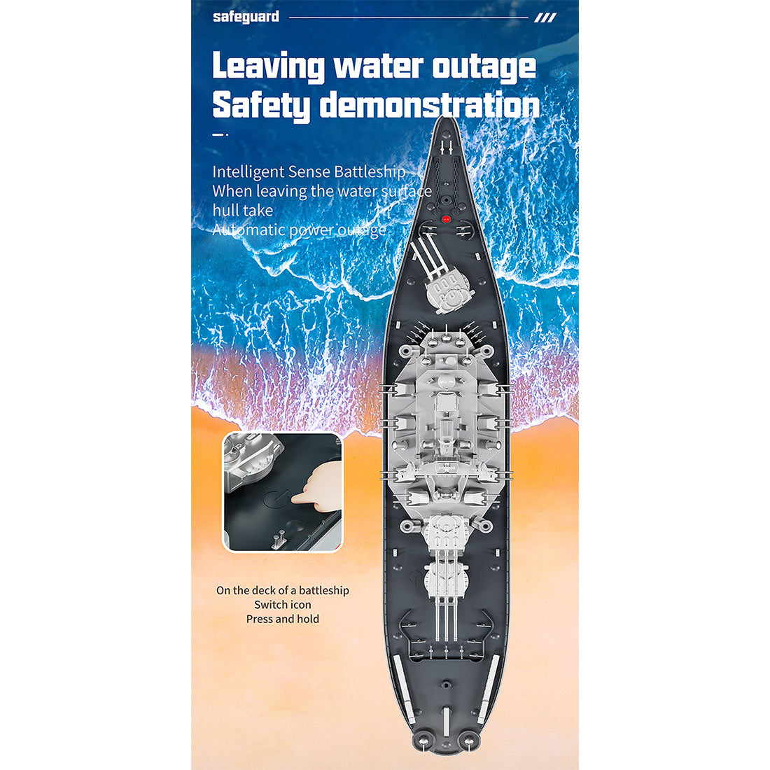 LHD-881 RC Boat 1/390 2.4G RC Electric High-Frequency Twin-Engine Battleship Model - stirlingkit