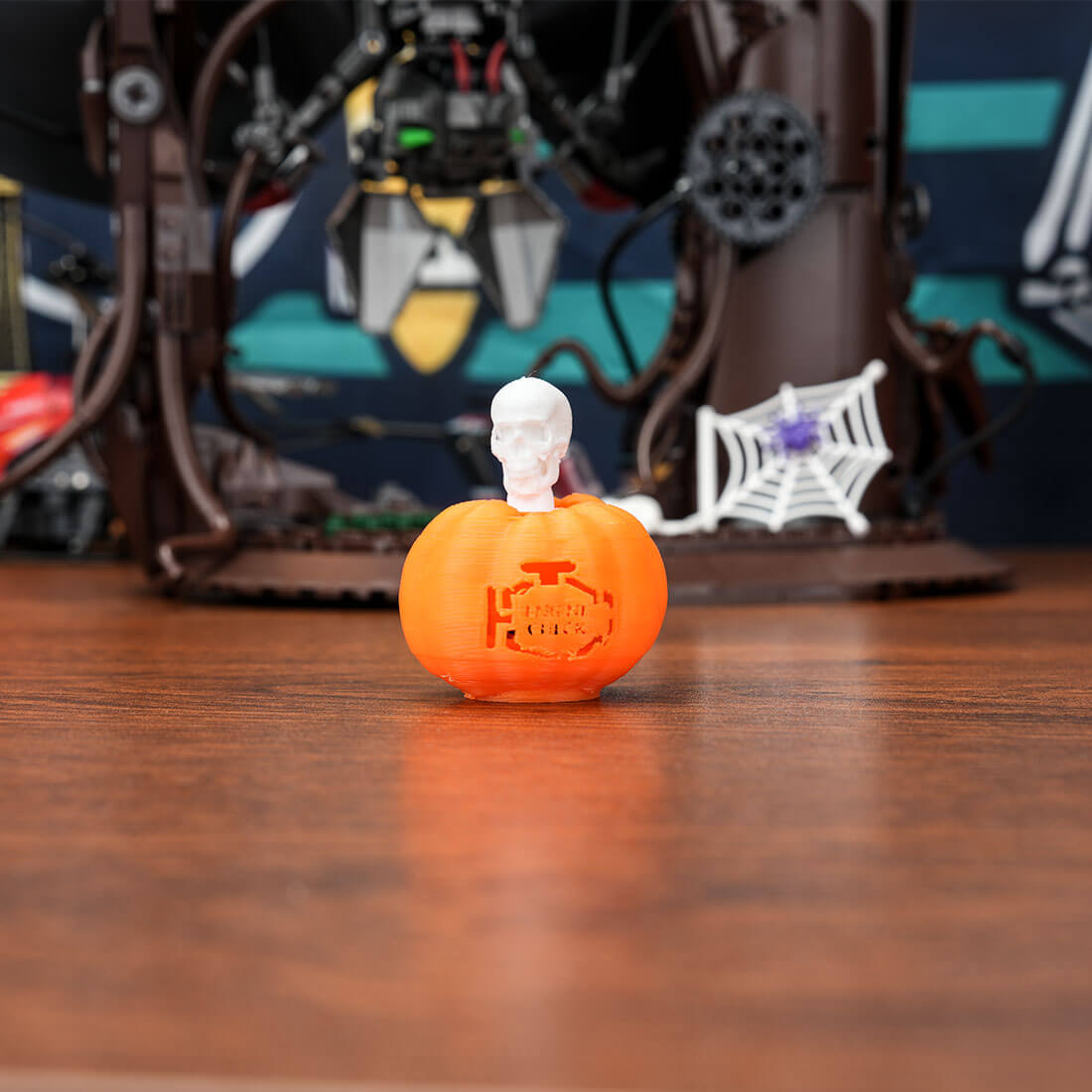 Luminous Skull Pumpkin Engine Check Halloween Gadget Gift for Car Lovers