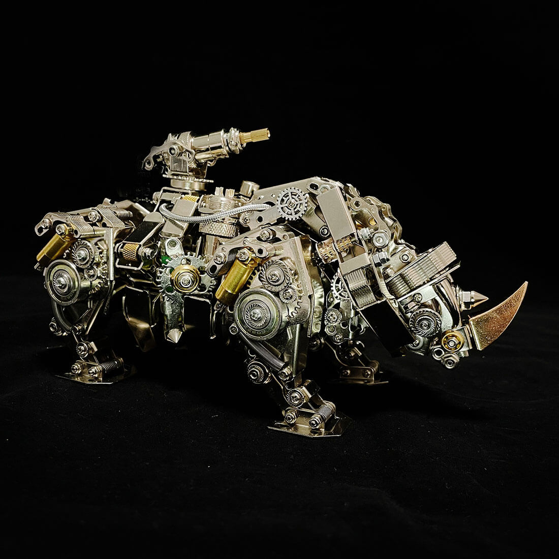 Mechanical 3D DIY Metal Rhino Puzzle Assembly Model 700+PCS - stirlingkit