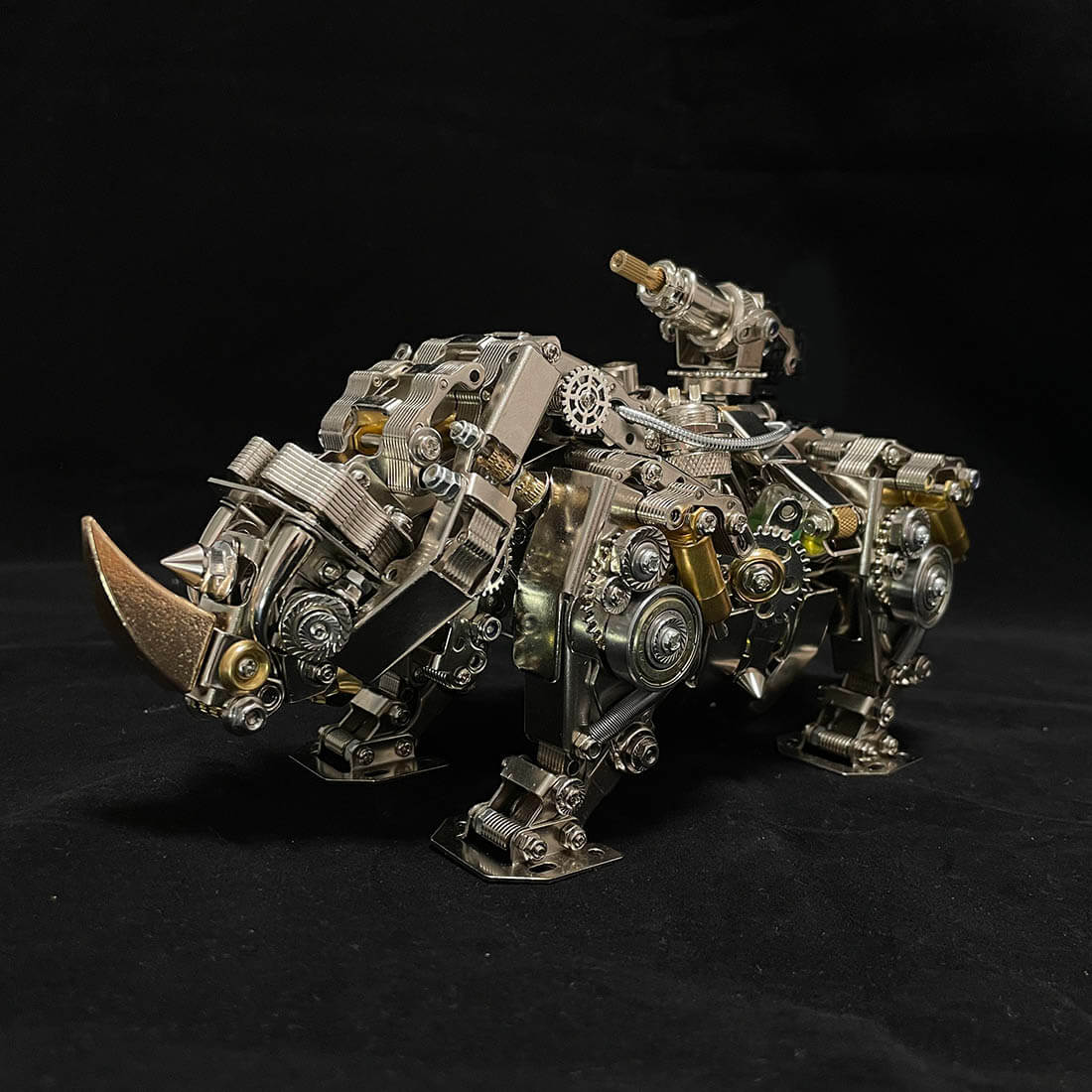Mechanical 3D DIY Metal Rhino Puzzle Assembly Model 700+PCS - stirlingkit