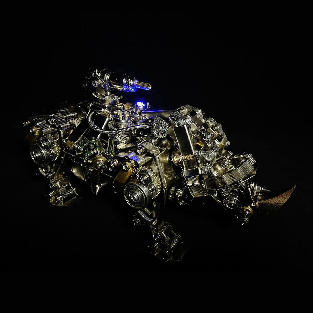 Mechanical 3D DIY Metal Rhino Puzzle Assembly Model 700+PCS - stirlingkit
