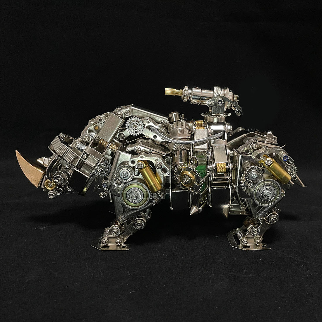 Mechanical 3D DIY Metal Rhino Puzzle Assembly Model 700+PCS - stirlingkit