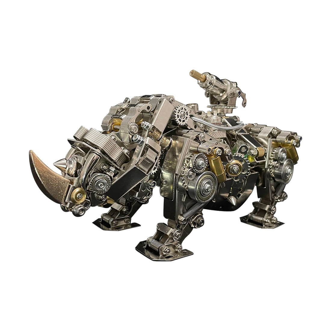Mechanical 3D DIY Metal Rhino Puzzle Assembly Model 700+PCS - stirlingkit