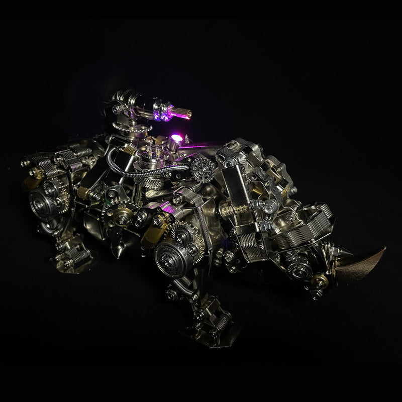 Mechanical 3D DIY Metal Rhino Puzzle Assembly Model 700+PCS - stirlingkit