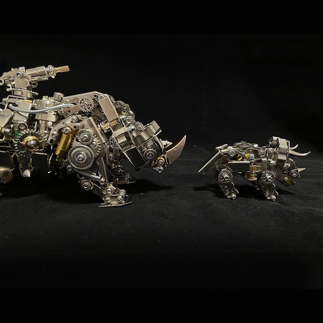 Mechanical 3D DIY Metal Rhino Puzzle Assembly Model 700+PCS - stirlingkit