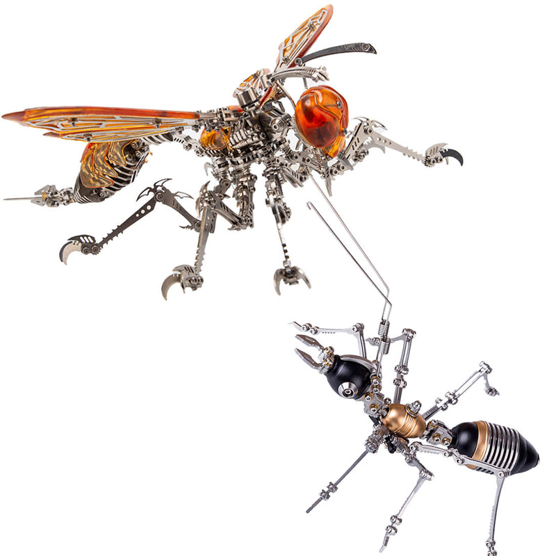 Mechanical Insects Combo: Wasp and Ant Metal Puzzle Kits - stirlingkit