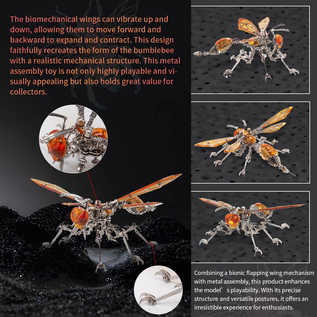 Mechanical Insects Combo: Wasp and Ant Metal Puzzle Kits - stirlingkit