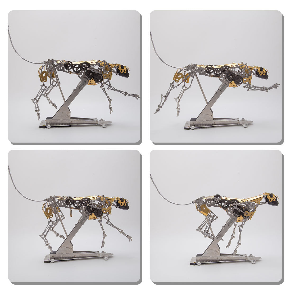 Mechanical Kinetic Running Leopard 3D Metal Model DIY Kit 398PCS
