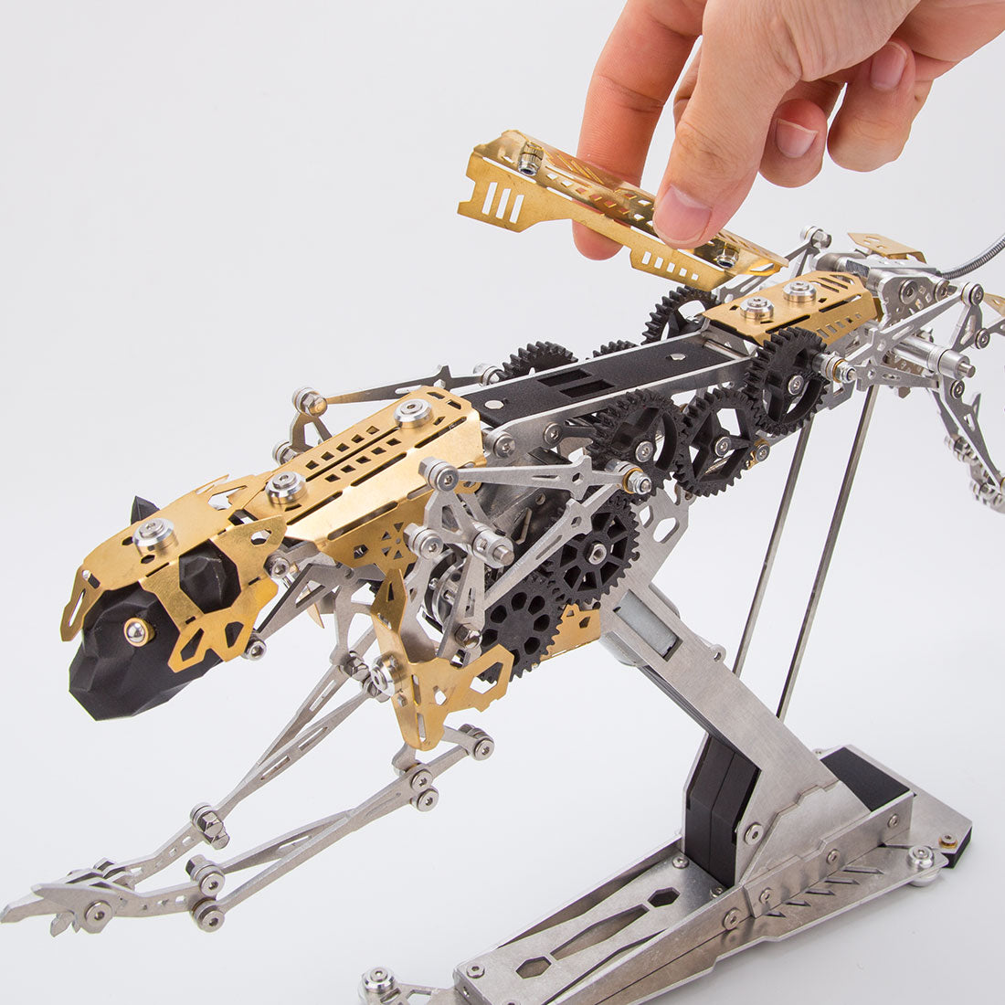 Mechanical Kinetic Running Leopard 3D Metal Model DIY Kit 398PCS