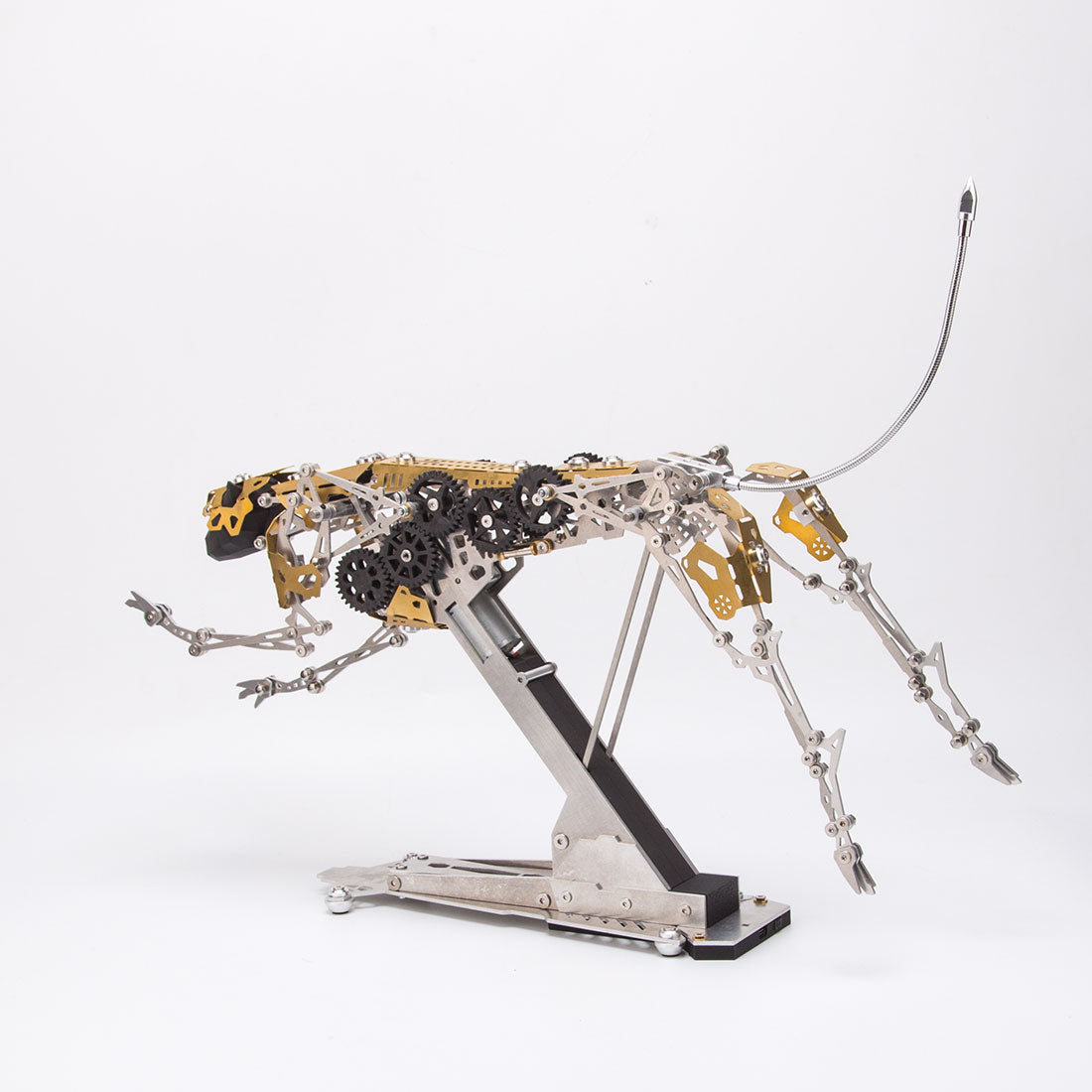 Mechanical Kinetic Running Leopard 3D Metal Model DIY Kit 398PCS