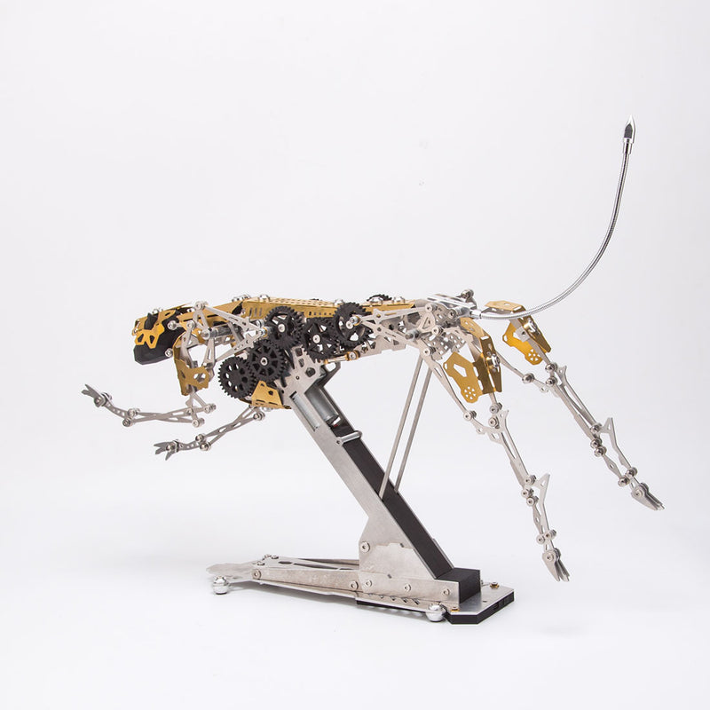 Mechanical Kinetic Running Leopard 3D Metal Model DIY Kit 398PCS