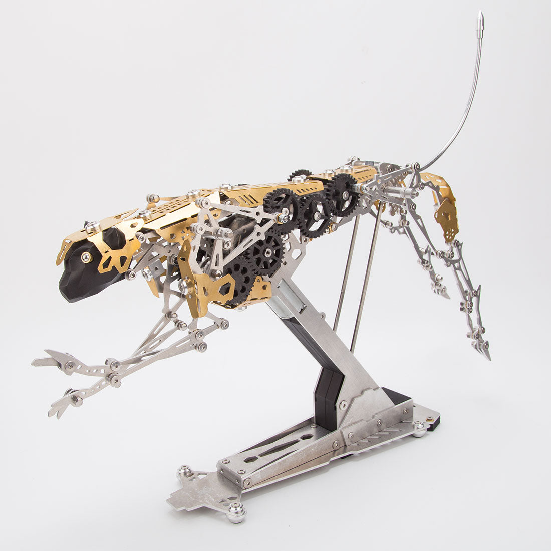 Mechanical Kinetic Running Leopard 3D Metal Model DIY Kit 398PCS - stirlingkit