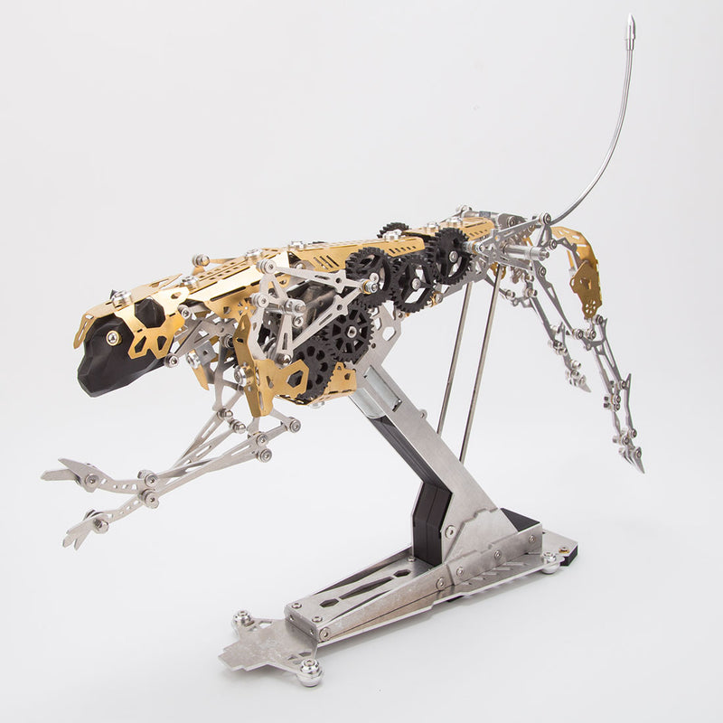 Mechanical Kinetic Running Leopard 3D Metal Model DIY Kit 398PCS