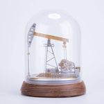 Mechanical Miniature Oil Pump Jack Oil Derrick Model That Works with Dust Cover - stirlingkit