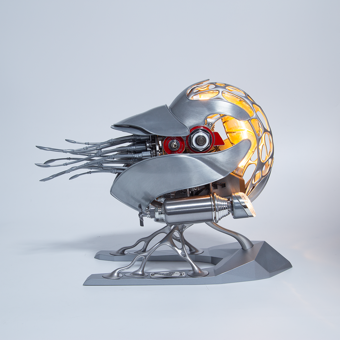 Mechanical Nautilus 3D Metal Model Building Kits with LED Light for Home Decor - stirlingkit