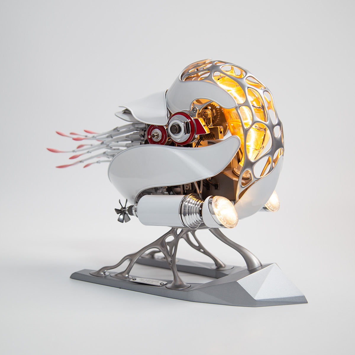 Mechanical Nautilus 3D Metal Model Building Kits with LED Light for Home Decor - stirlingkit