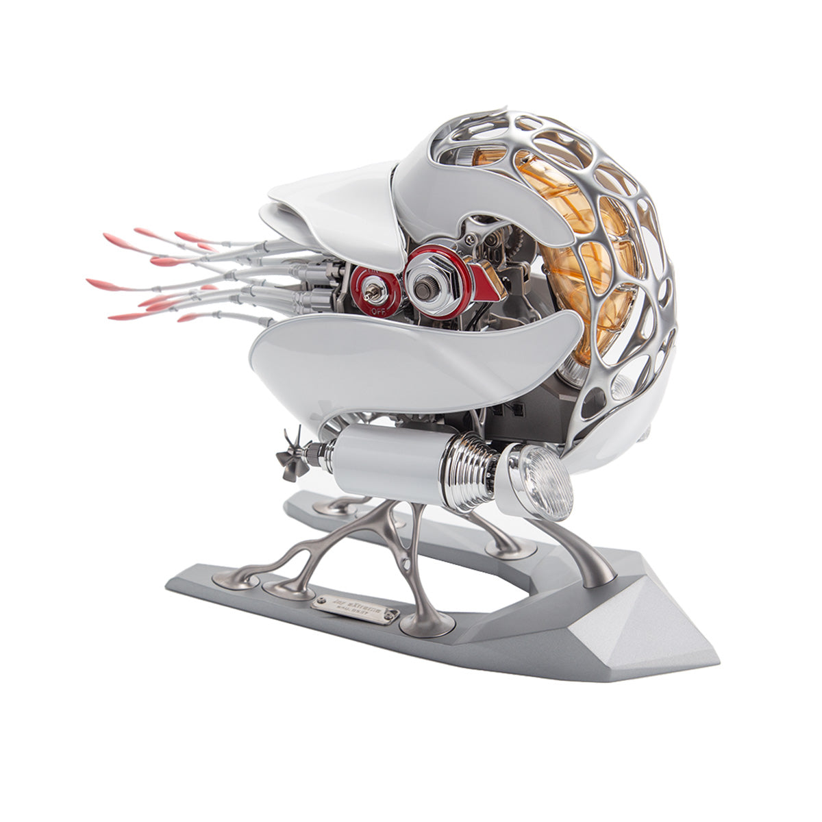 Mechanical Nautilus 3D Metal Model Building Kits with LED Light for Home Decor - stirlingkit