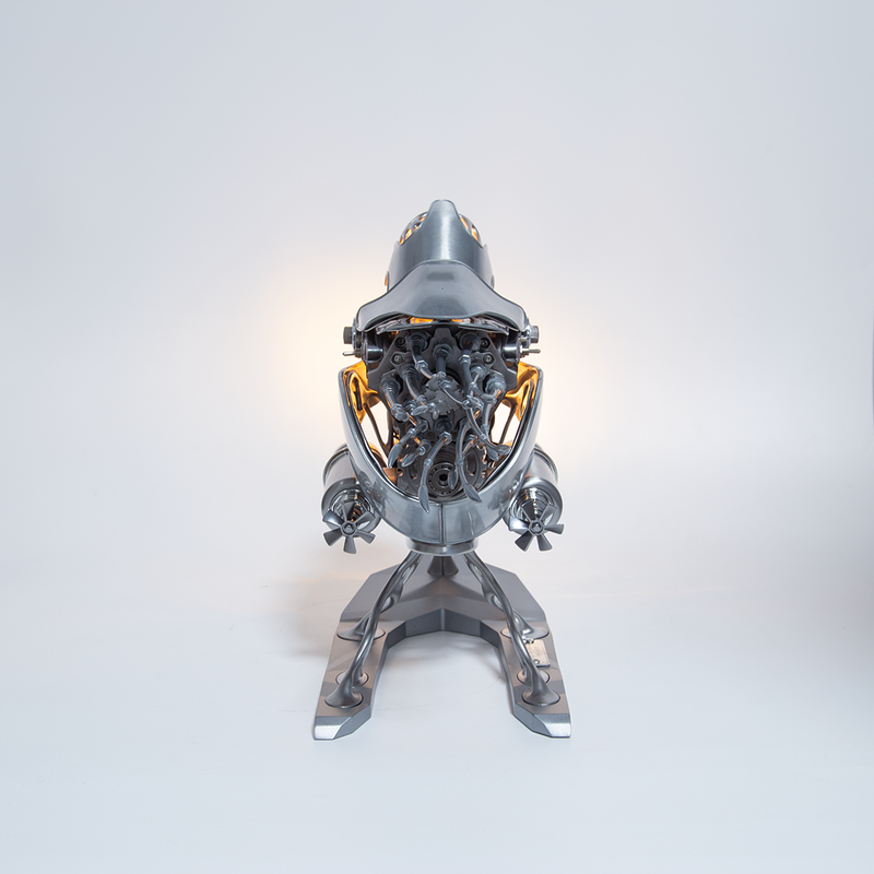 Mechanical Nautilus 3D Metal Model Building Kits with LED Light for Home Decor - stirlingkit