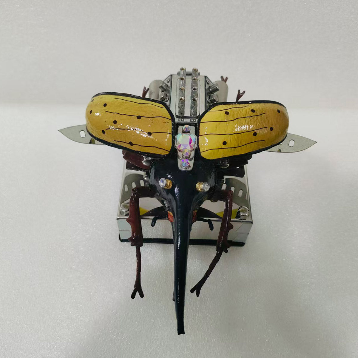 Mechanical Rhino Beetle Metal V8 Engine Model That Runs - stirlingkit