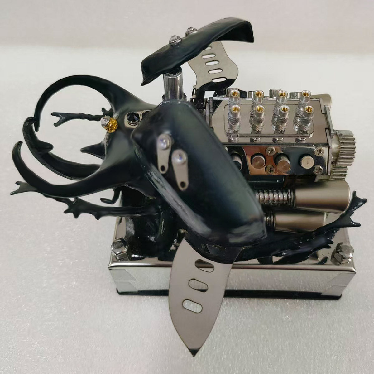 Mechanical Rhino Beetle Metal V8 Engine Model That Runs - stirlingkit