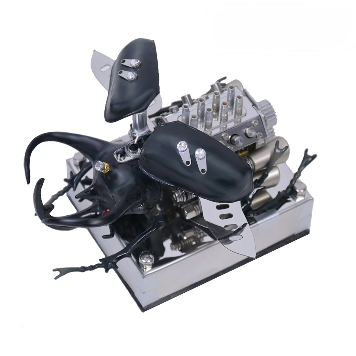 Mechanical Rhino Beetle Metal V8 Engine Model That Runs - stirlingkit