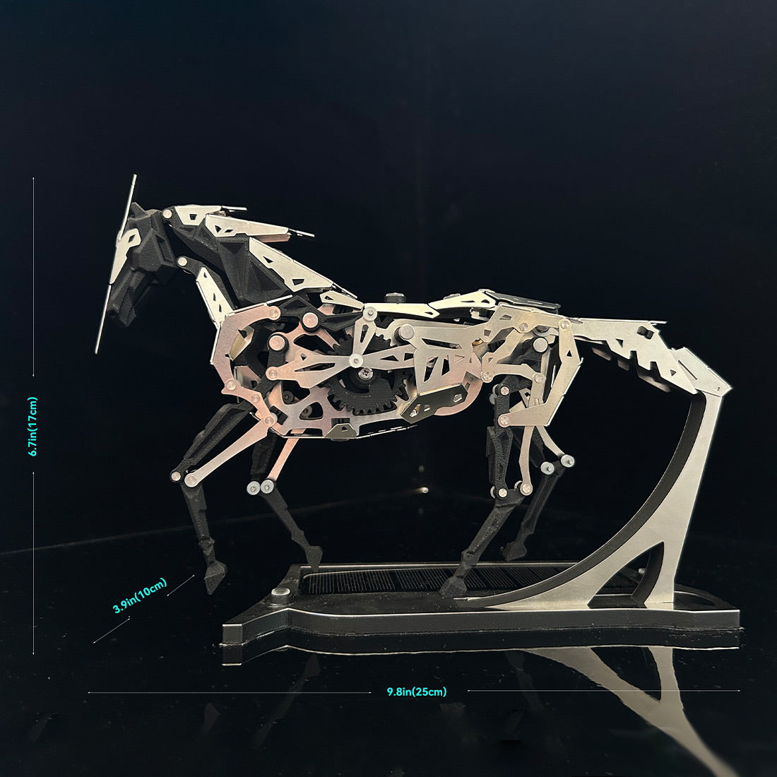 Mechanical Running Horse Metal Model Kits 165PCS Car Dashboard Ornament - stirlingkit