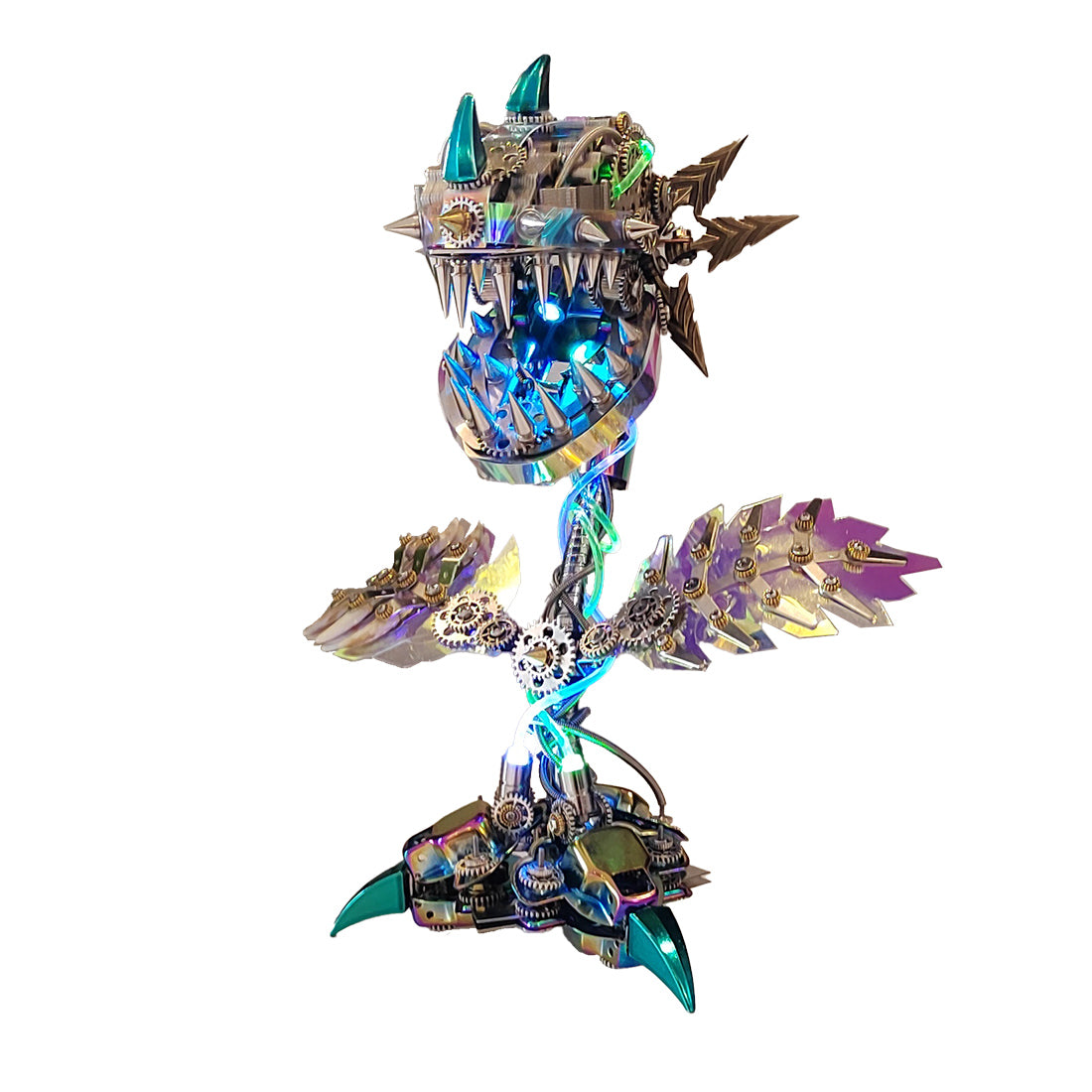 Metal Piranha Plant Flower Building Kit Toys 400PCS+ LED Lighting - stirlingkit