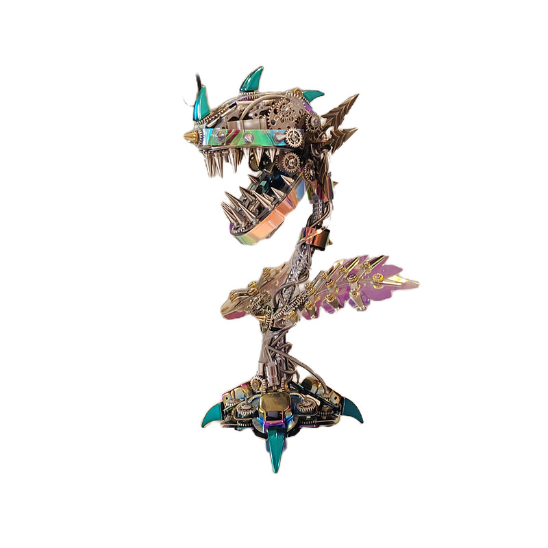Metal Piranha Plant Flower Building Kit Toys 400PCS+ LED Lighting - stirlingkit