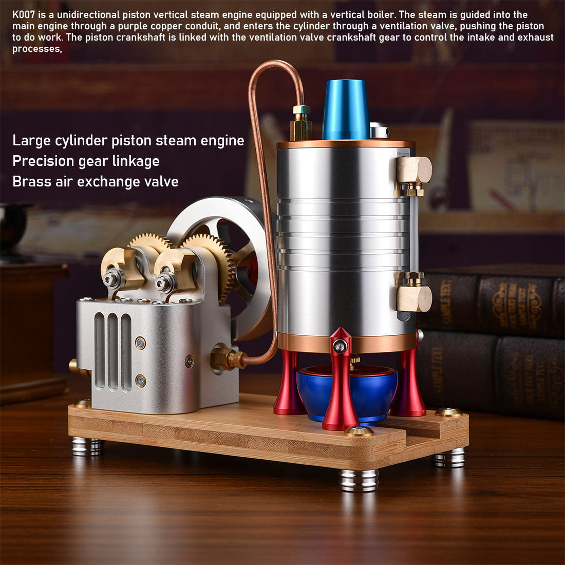Metal Twin-Cylinder Steam Engine Model with Dynamic Balanced Crankshaft RTR - stirlingkit