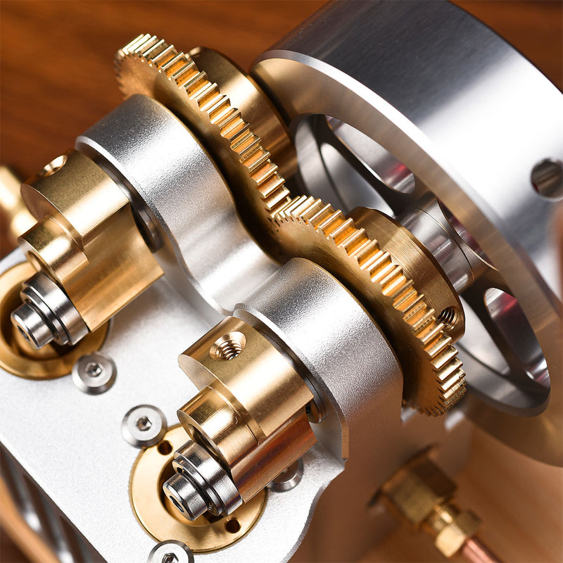 Metal Twin-Cylinder Steam Engine Model with Dynamic Balanced Crankshaft RTR - stirlingkit
