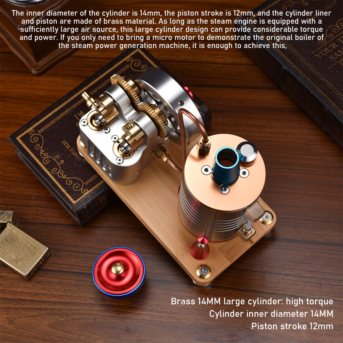 Metal Twin-Cylinder Steam Engine Model with Dynamic Balanced Crankshaft RTR - stirlingkit