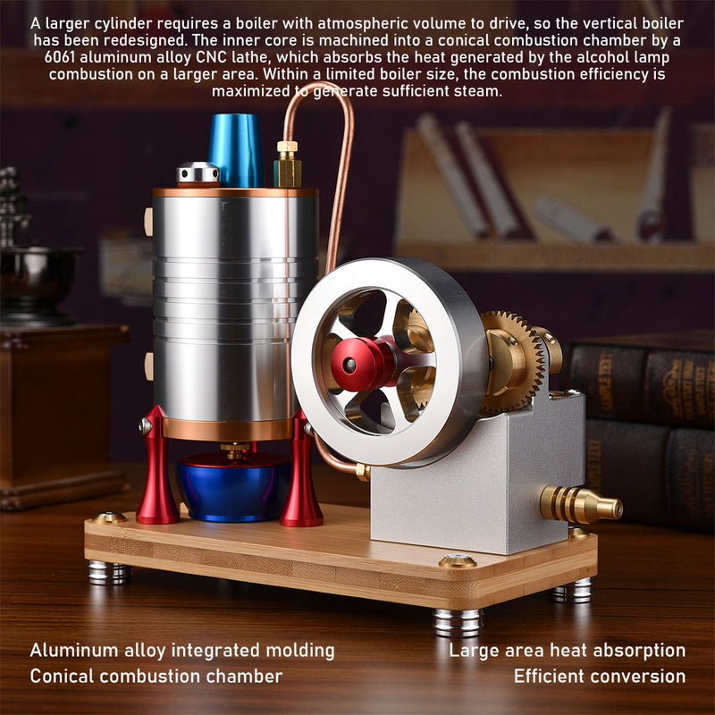 Metal Twin-Cylinder Steam Engine Model with Dynamic Balanced Crankshaft RTR - stirlingkit