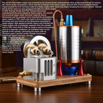 Metal Twin-Cylinder Steam Engine Model with Dynamic Balanced Crankshaft RTR - stirlingkit