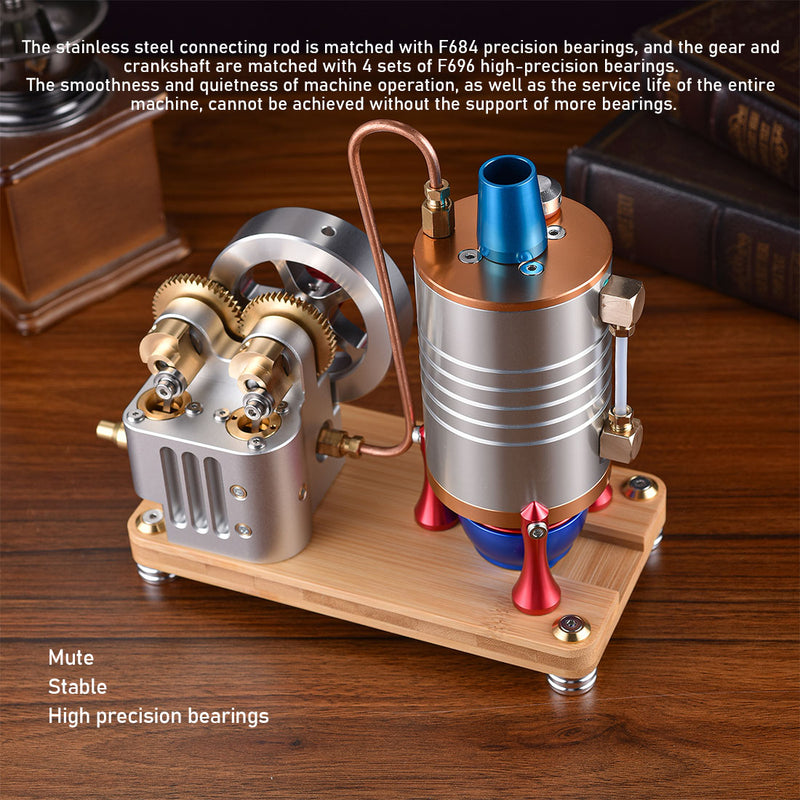 Metal Twin-Cylinder Steam Engine Model with Dynamic Balanced Crankshaft RTR - stirlingkit