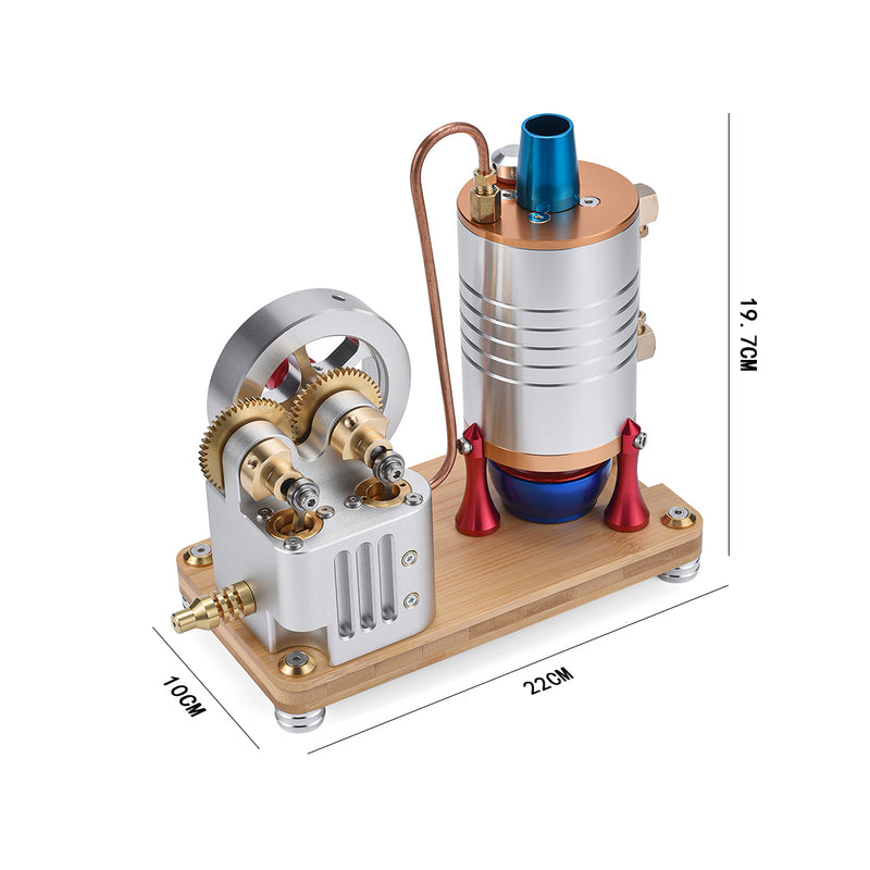 Metal Twin-Cylinder Steam Engine Model with Dynamic Balanced Crankshaft RTR - stirlingkit