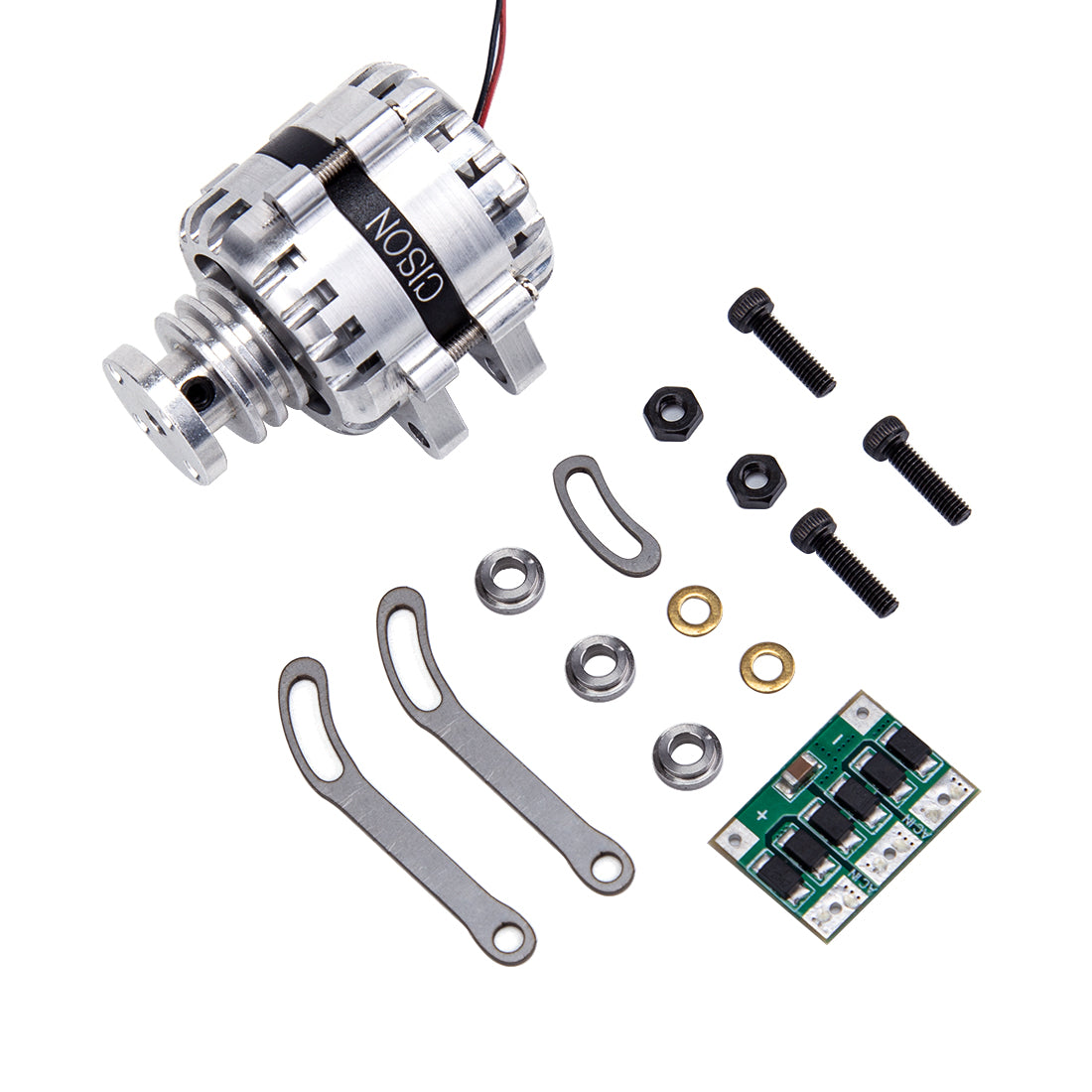 Mini DC Generator with Rectifier Fixed Bracket for CISON Inline Four Engine DIY Modification Upgrade - stirlingkit