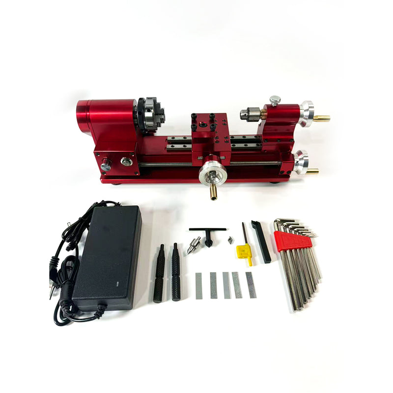 Mini DIY Alloy Lathe for Desktop – Multi-Purpose, Includes Tools for Model Engine Tool - stirlingkit