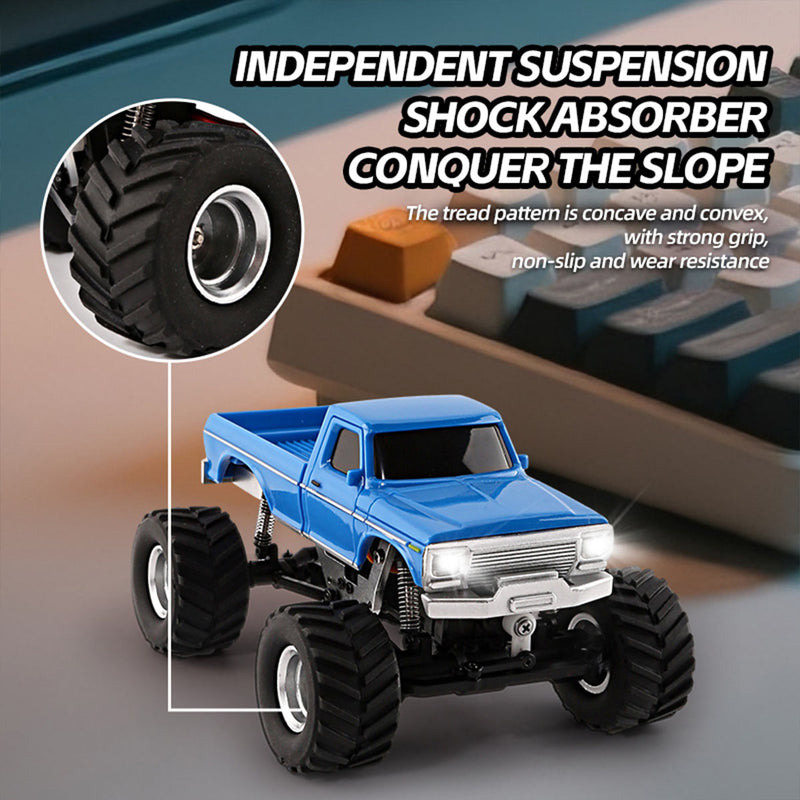 Mini RC Monster Truck F150 2.4G 4WD Full Proportional Desktop Off-Road Bigfoot 4X4 RC Car Crawler Model RTR 1/36 - stirlingkit