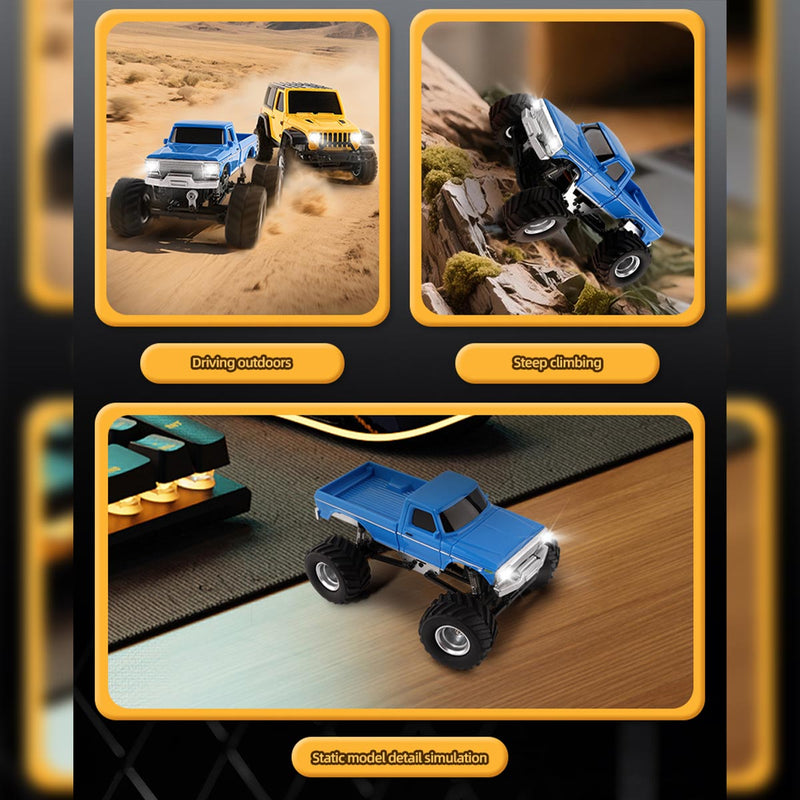 Mini RC Monster Truck F150 2.4G 4WD Full Proportional Desktop Off-Road Bigfoot 4X4 RC Car Crawler Model RTR 1/36 - stirlingkit