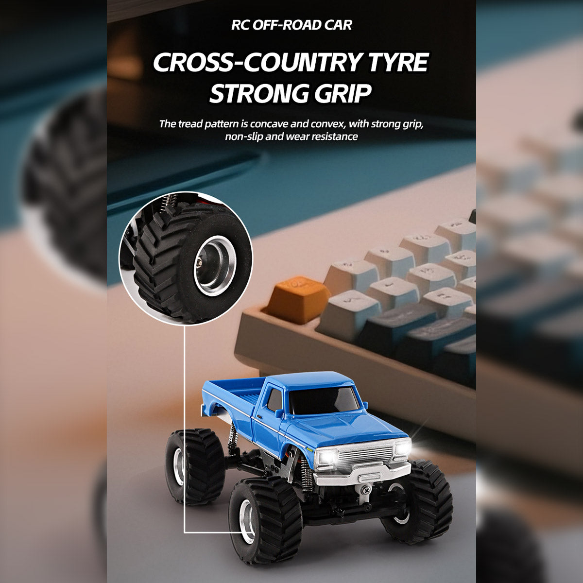 Mini RC Monster Truck F150 2.4G 4WD Full Proportional Desktop Off-Road Bigfoot 4X4 RC Car Crawler Model RTR 1/36 - stirlingkit