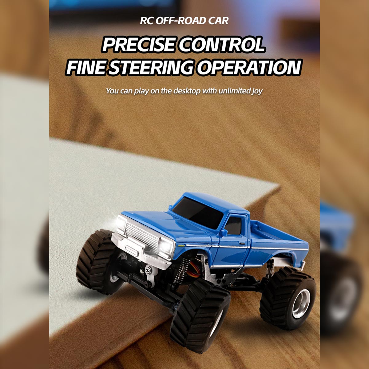 Mini RC Monster Truck F150 2.4G 4WD Full Proportional Desktop Off-Road Bigfoot 4X4 RC Car Crawler Model RTR 1/36 - stirlingkit