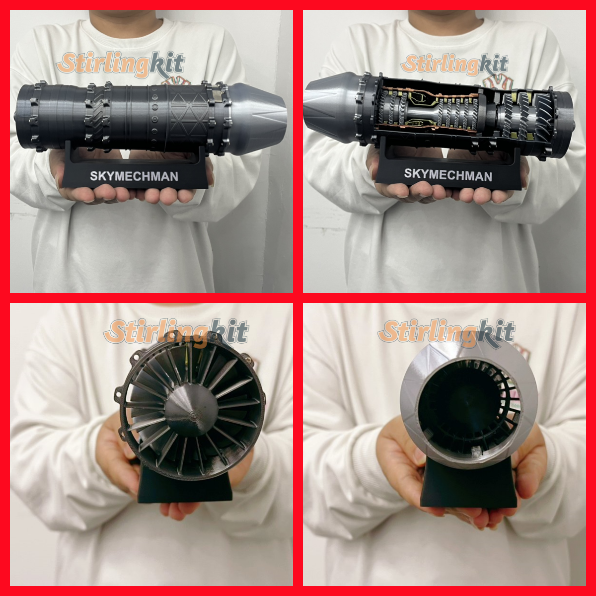 SKYMECHMAN Building a 1/18 Turbofan Engine Model Kit WS-15 Build Your Own Turbofan Engine that Works - stirlingkit