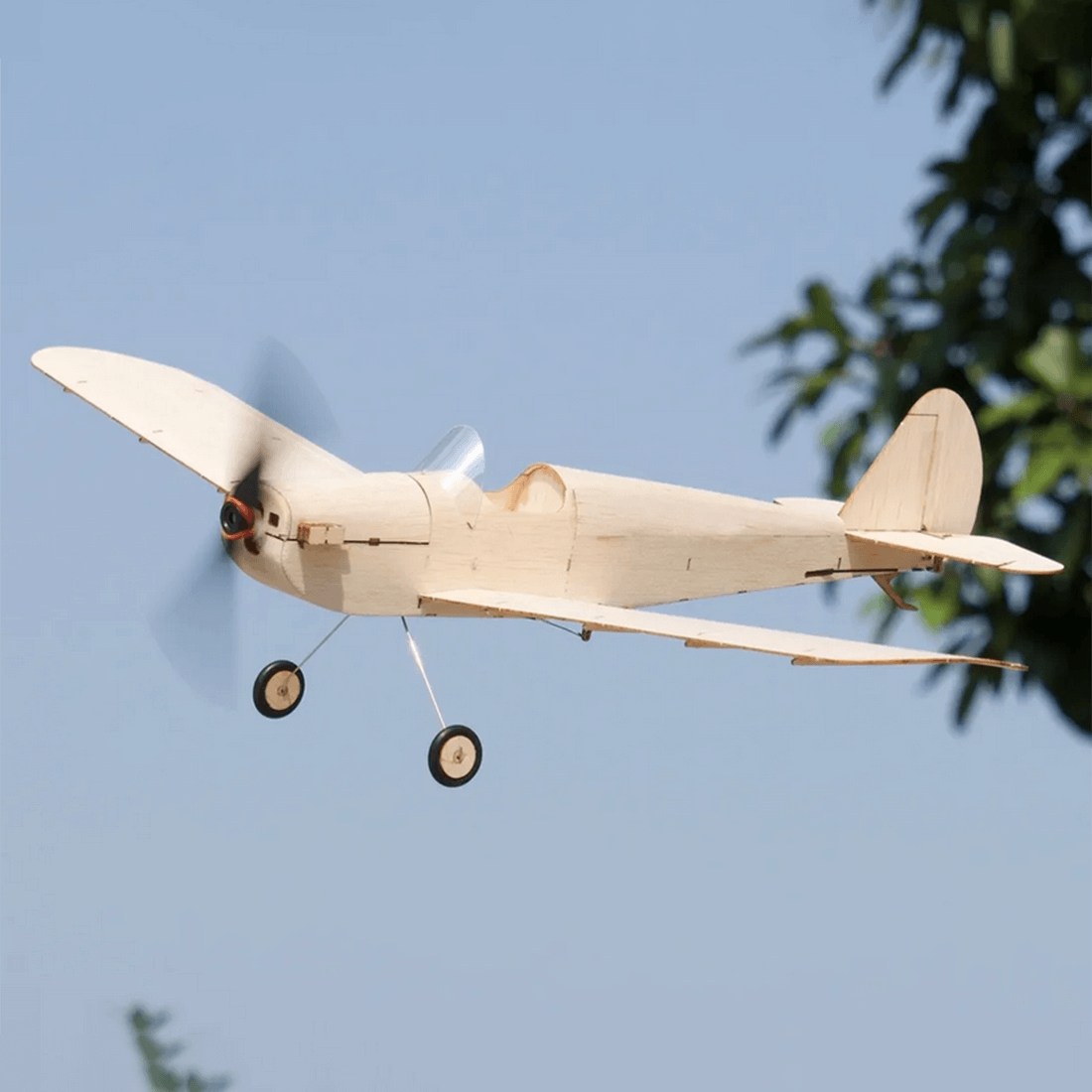 MinimumRC RC 4CH Balsa Wood Monoplane Mini Fixed-Wing Aircraft Model - Spacewalker - stirlingkit