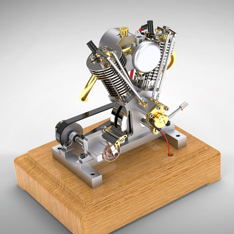 MUSA Hoglet Mini V-twin Engine  V2 Gasoline 4-Stroke Engine Motorcycle With Kickstarter - stirlingkit
