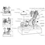 MUSA Hoglet V1 Single-Cylinder 4-Stroke Kickstart Mini Gas Motorcycle Engine Model RTR Version Biker Gift - stirlingkit