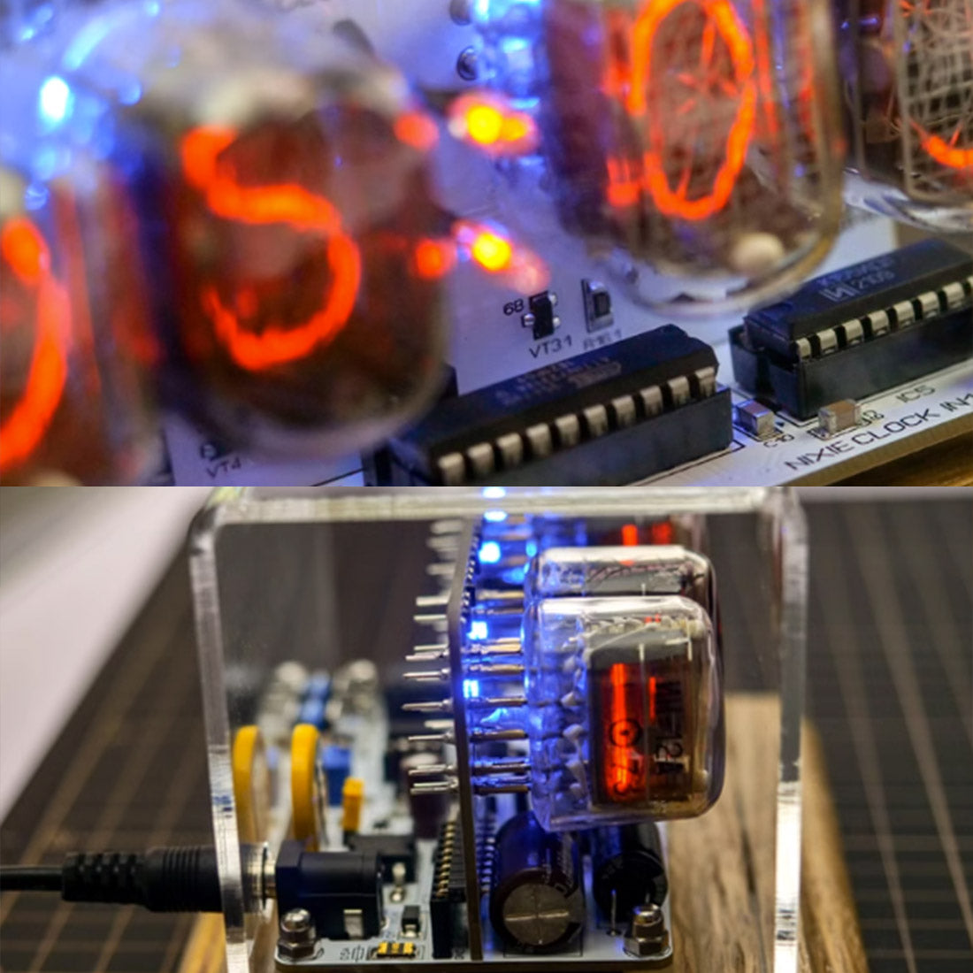 Nostalgic Nixie Tube Clock IN-12 Retro Electronic Clock - stirlingkit