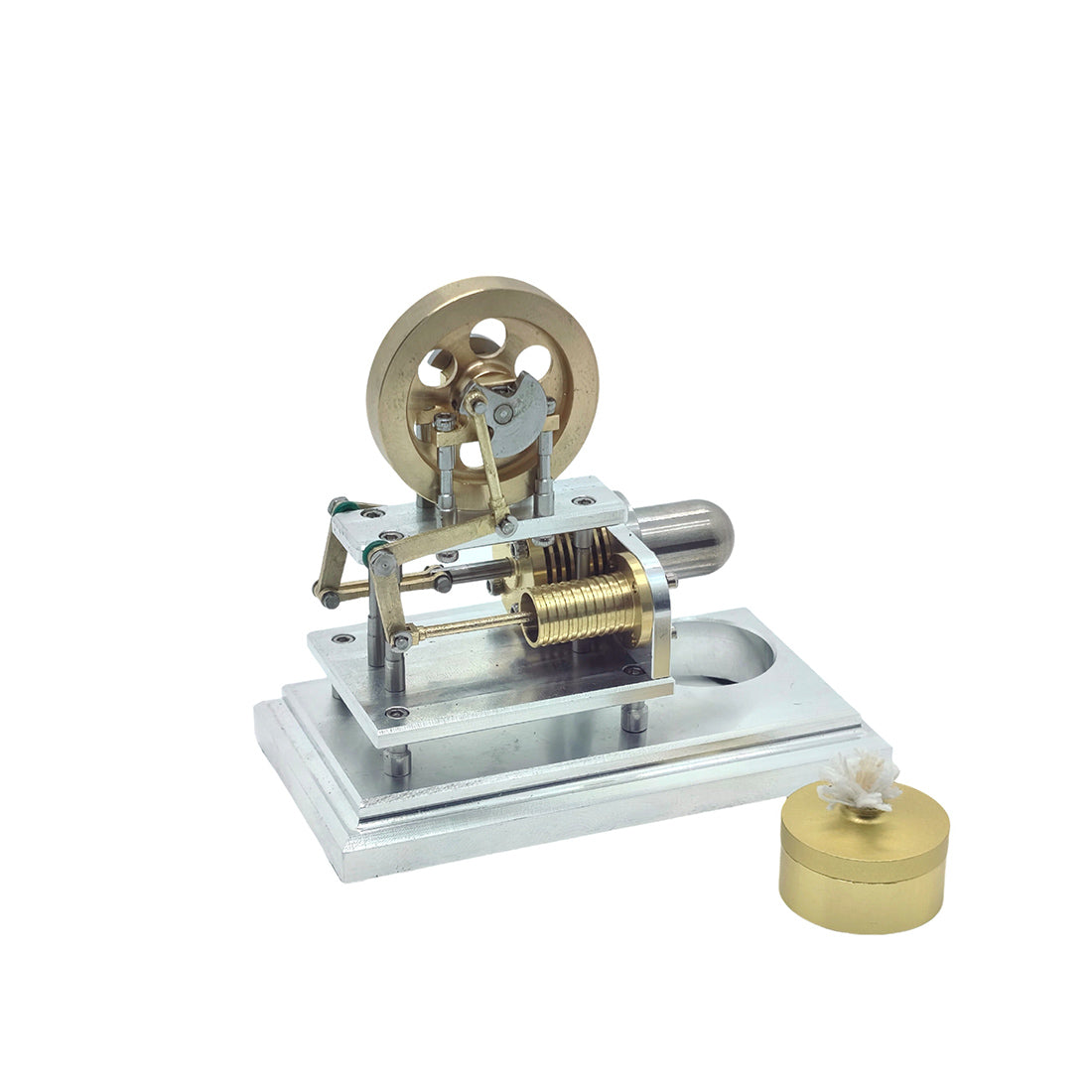 OKMO J06G α-Type Horizontal Opposed Hot Air Stirling Engine Model Super Mini STEM Science Toy - stirlingkit