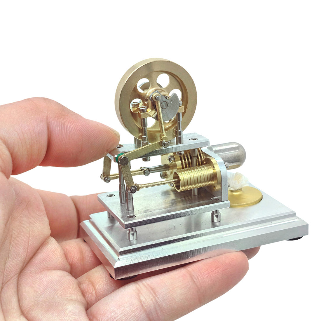 OKMO J06G α-Type Horizontal Opposed Hot Air Stirling Engine Model Super Mini STEM Science Toy - stirlingkit