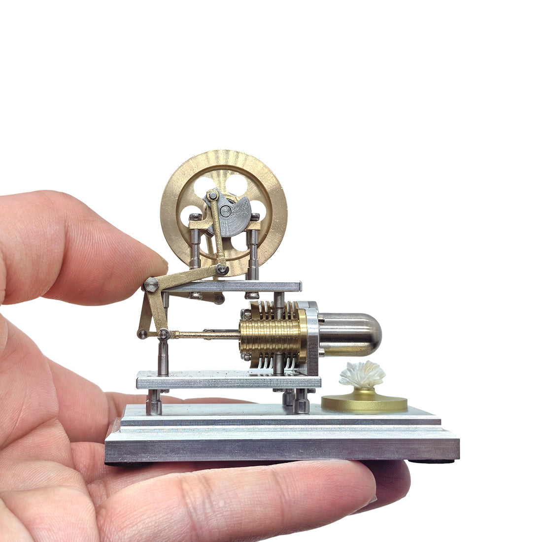 OKMO J06G α-Type Horizontal Opposed Hot Air Stirling Engine Model Super Mini STEM Science Toy - stirlingkit